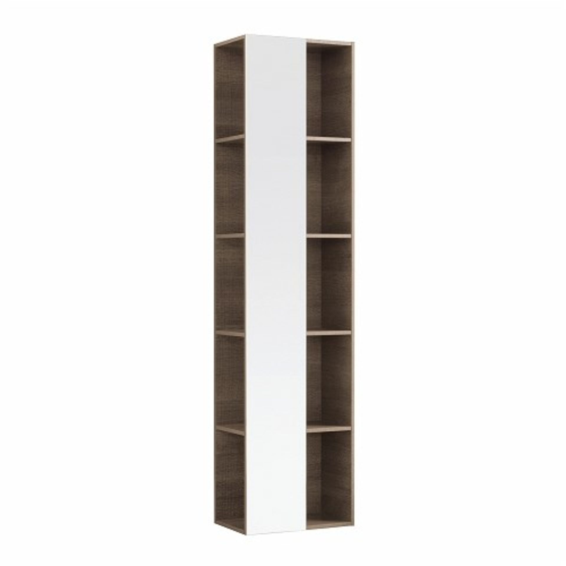 (PC4) 1600mm Keramag Citterio Grey/Brown Shelves with Mirror Tall Cabinet. RRP £865.99.Wood st...( - Image 3 of 4