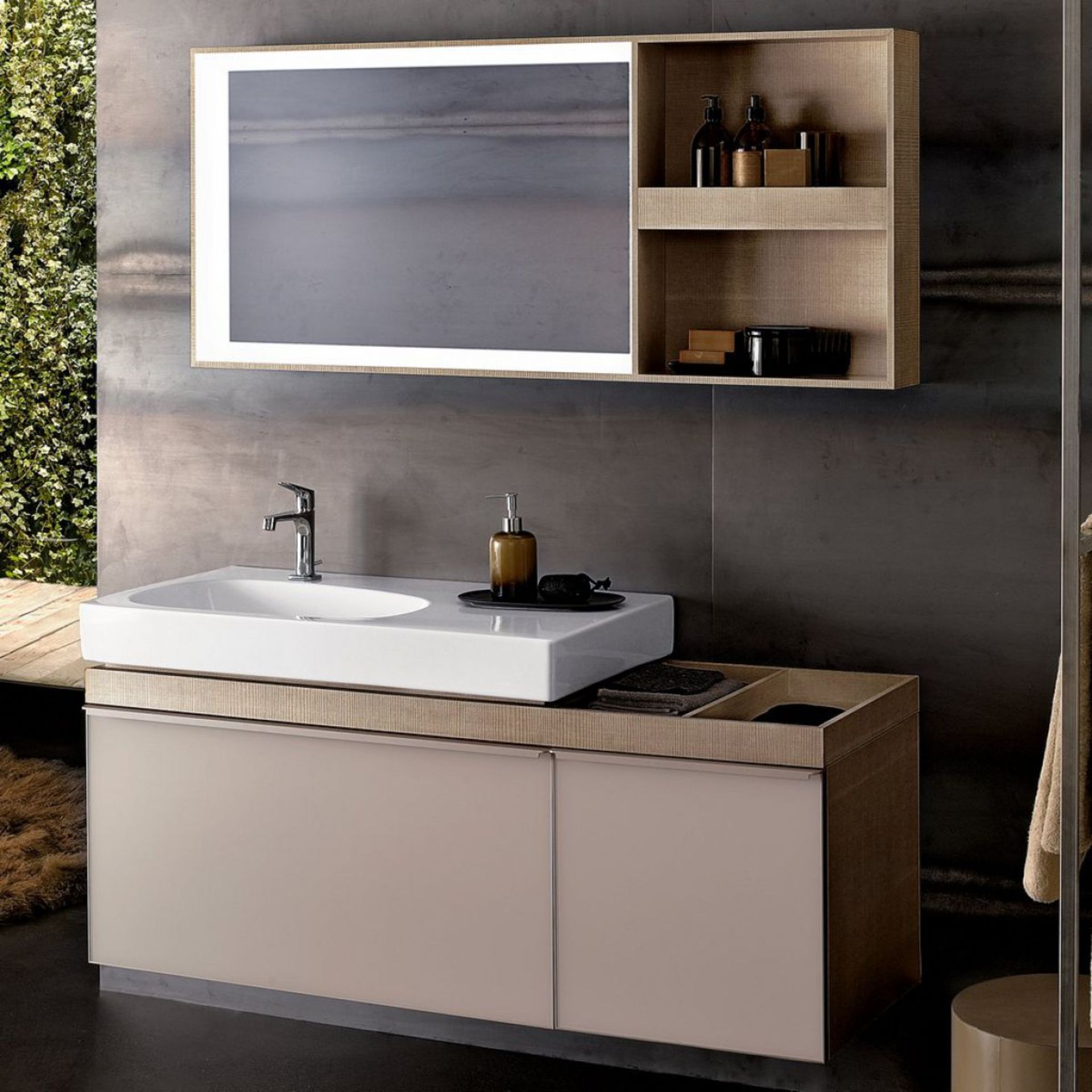 (XL9) 1200mm Geberit Citterio Vanity Unit With Drawer And RH Shelf 120cm. RRP £1,569.99. Comes...