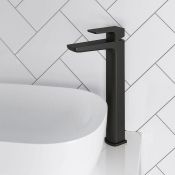 (XL151) Cube Set Up Sink Mixer Tap. Matte black finish Solid brass protects against corrosion ...