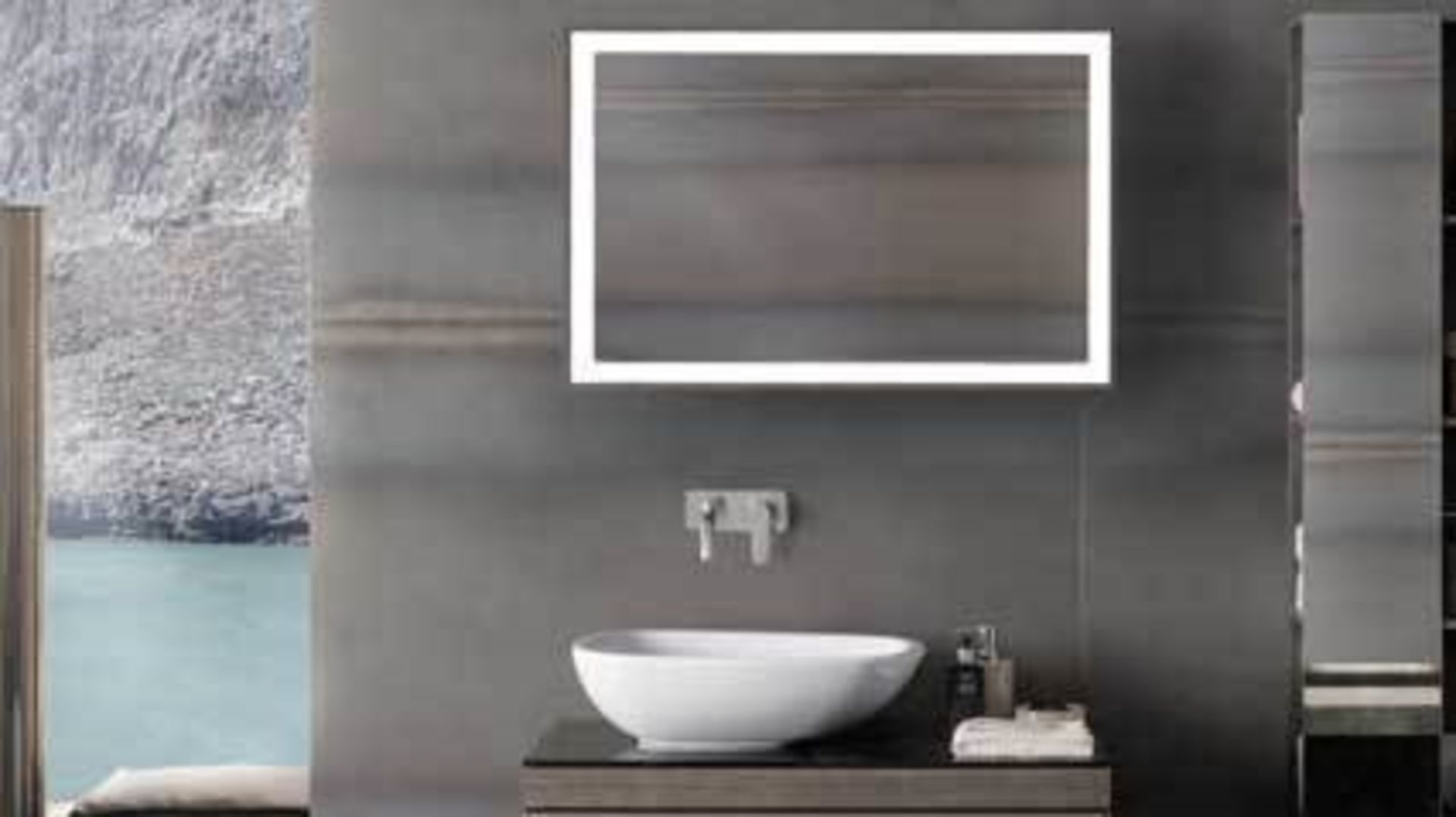 (XL34) Citterio Grey/Brown illuminated Mirror Element. RRP £827.99. If youre looking for a tou...