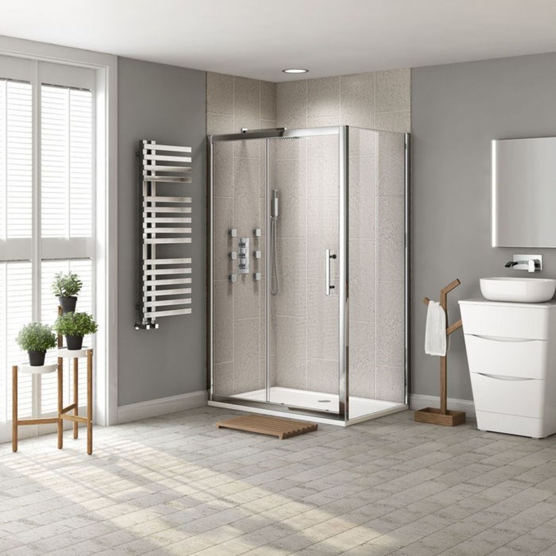 Twyfords 1400x800mm - Premium EasyClean Sliding Door Shower Enclosure. RRP £549.99.8mm EasyCle... - Image 2 of 3