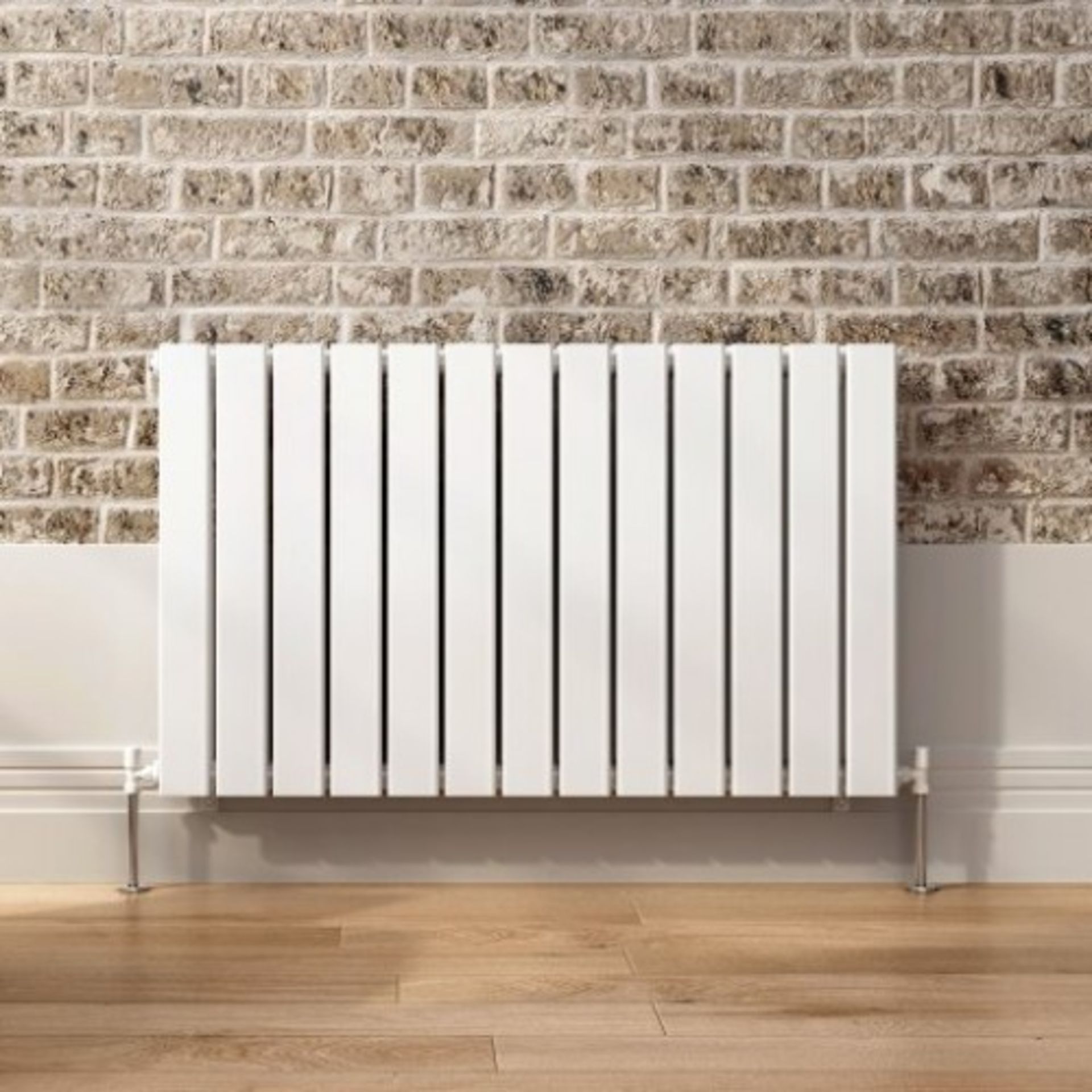 (XL17) 600x830mm Gloss White Double Flat Panel Horizontal Radiator. RRP £399.99. Ultra-modern ... - Image 3 of 3