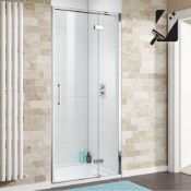 (XL77) 1100mm - 8mm - Premium EasyClean Hinged Shower Door. RRP £574.99.Marrying function wit...