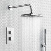 (XL118) Square Concealed Thermostatic Mixer Shower Kit & Medium Head. Enjoy the minimalistic ae...