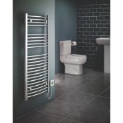 (XL97) 1100X500mm FLOMASTA CURVED ELECTRIC TOWEL RADIATOR Chrome. RRP £169.99. Electrical inst...