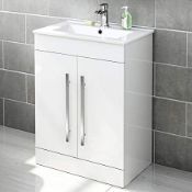 (XL167) 600mm Avon Floor standing Vanity Unit - White. This contemporary unit boasts smart lin...