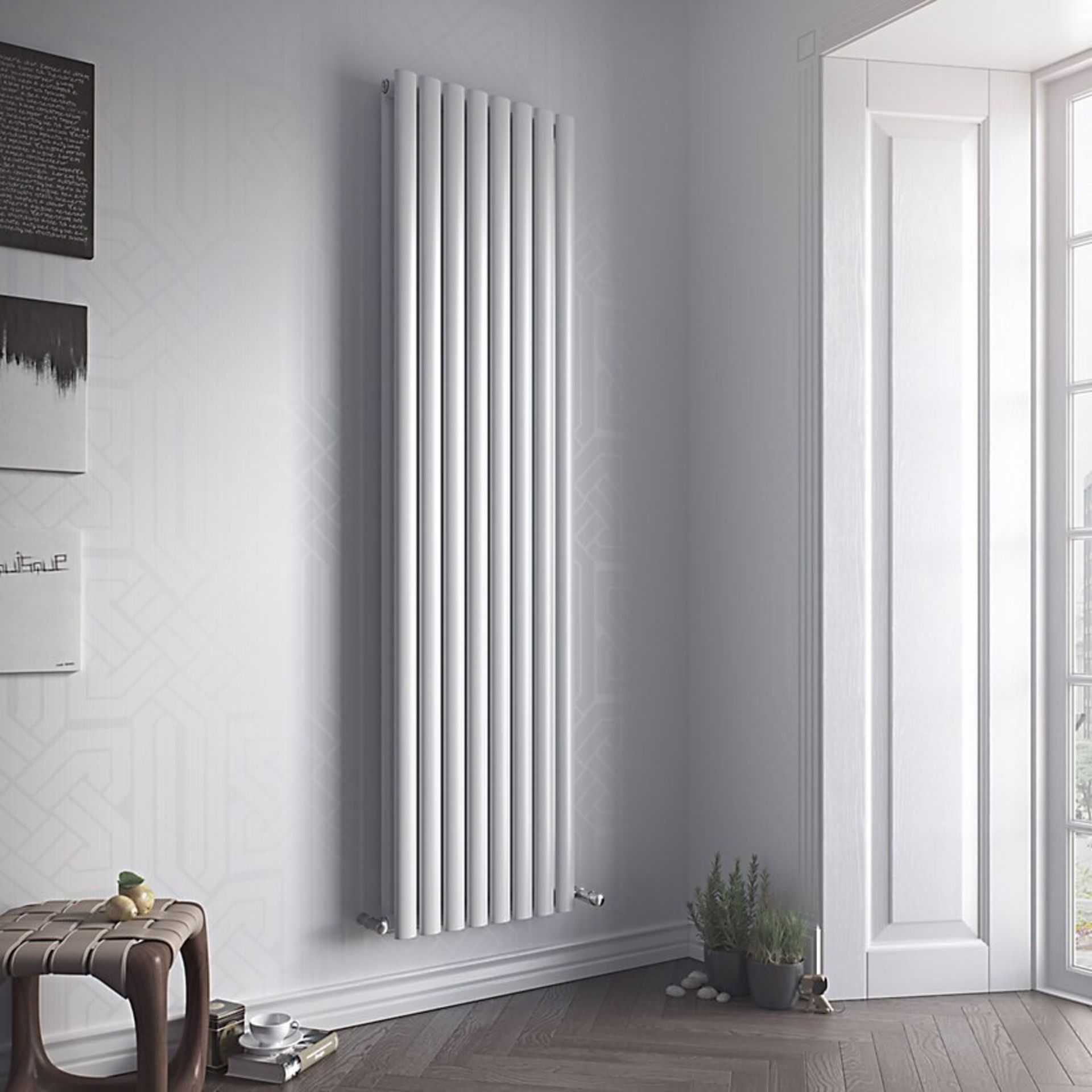 (XL24) 1800x472 mm Fortuna Duplex Vertical Designer radiator White. RRP £439.99. Discover our...