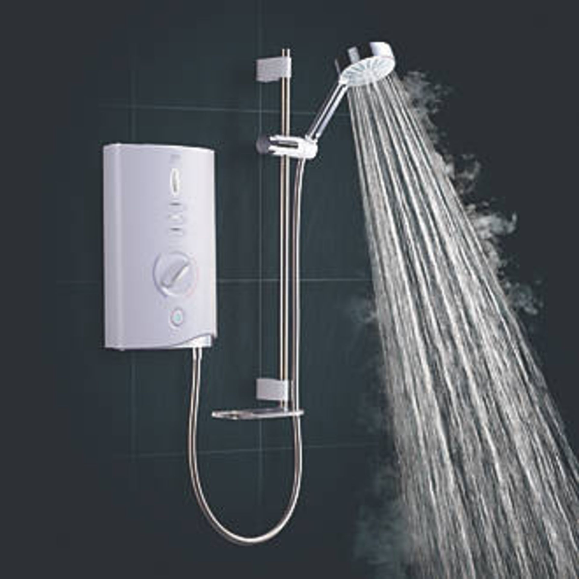 (XL65) Mira Sport Max with Airboost White 9kW Manual Electric Shower. Separate power and tempe...