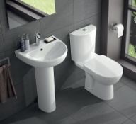 Twyford Fiji Round Close Coupled Toilet Pan. Constructed from Ceramic material for excellent d...
