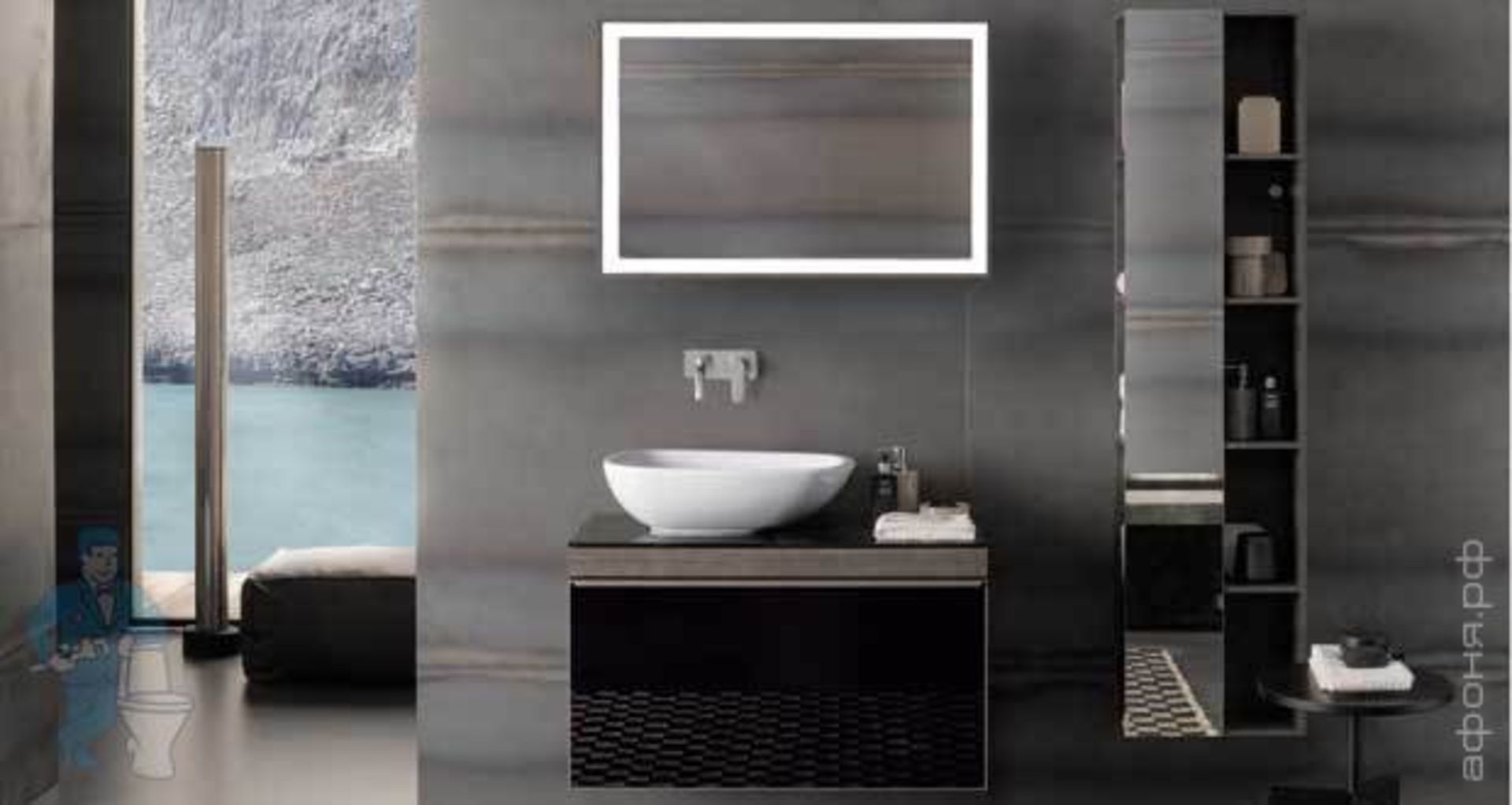 (XL34) Citterio Grey/Brown illuminated Mirror Element. RRP £827.99. If youre looking for a tou... - Image 3 of 5