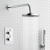 (XL147) 200mm Rain shower set Thermostatic Build Chrome Around 20 cm With Hand Shower. Adjustab...