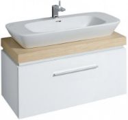 (XL91) KERAMAG SILK VANITY UNIT WITH SOFT CLOSE DRAWER. RRP £818.99. Comes complete with basin...