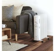 (JL146) 11 Fin 2500W Oil Filled Radiator - White Suitable for areas up to 28 square metres 3 ...  (