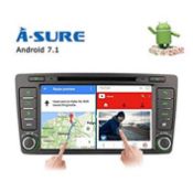 (V168) ASure 7inch Android 7.1.2 GPS Navigation DVD CD Player Touch Screen Steering Wheel Contr...