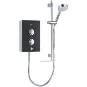 (XL13) MIRA DECOR BLACK ONYX ELECTRIC SHOWER, 9.5 KW. RRP £366.99. Give your daily routine a t...