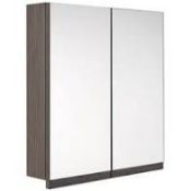 (XL87) Ardesio Double door Bodega grey Mirror cabinet. Made using responsibly sourced, Forest ...