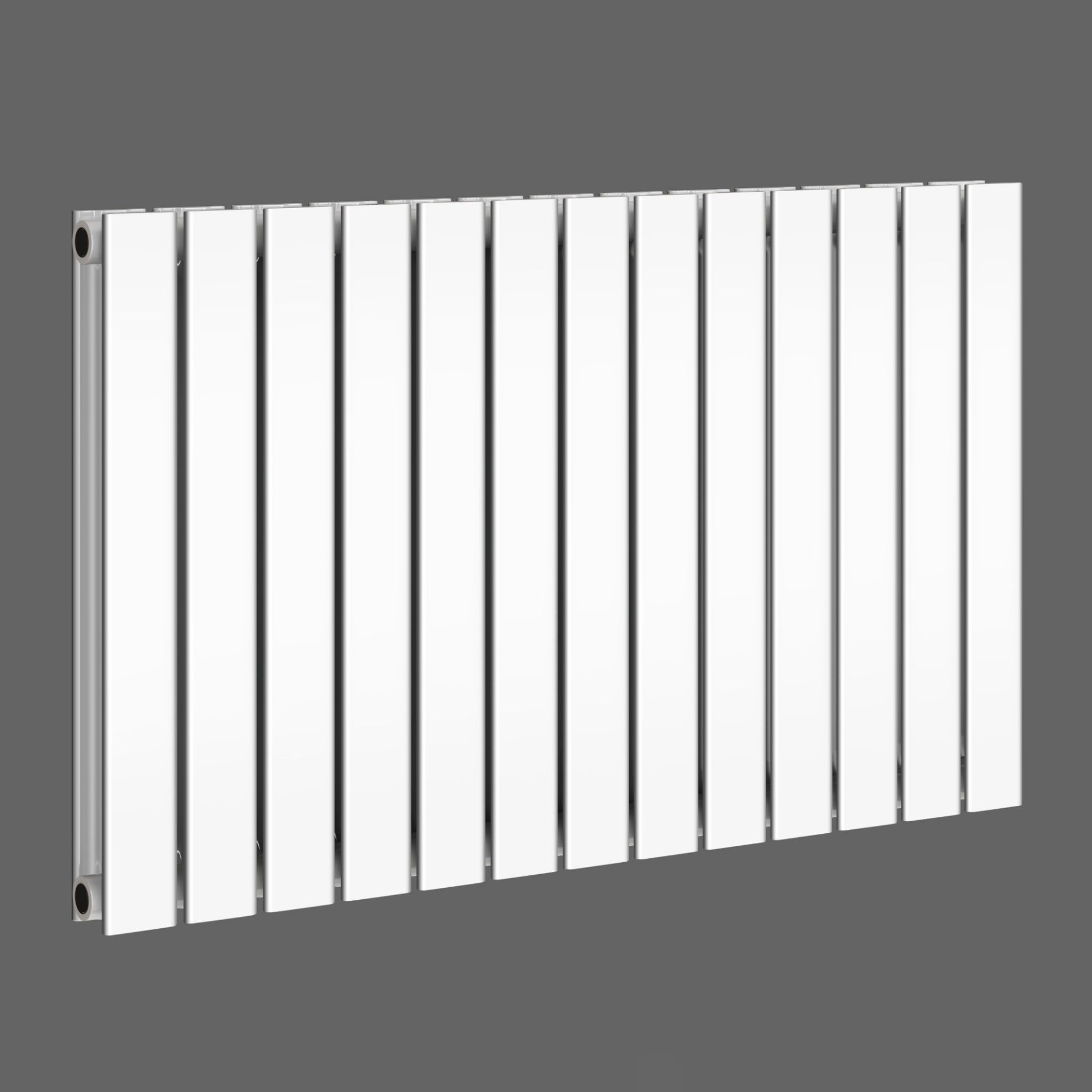 (XL17) 600x830mm Gloss White Double Flat Panel Horizontal Radiator. RRP £399.99. Ultra-modern ... - Image 2 of 3