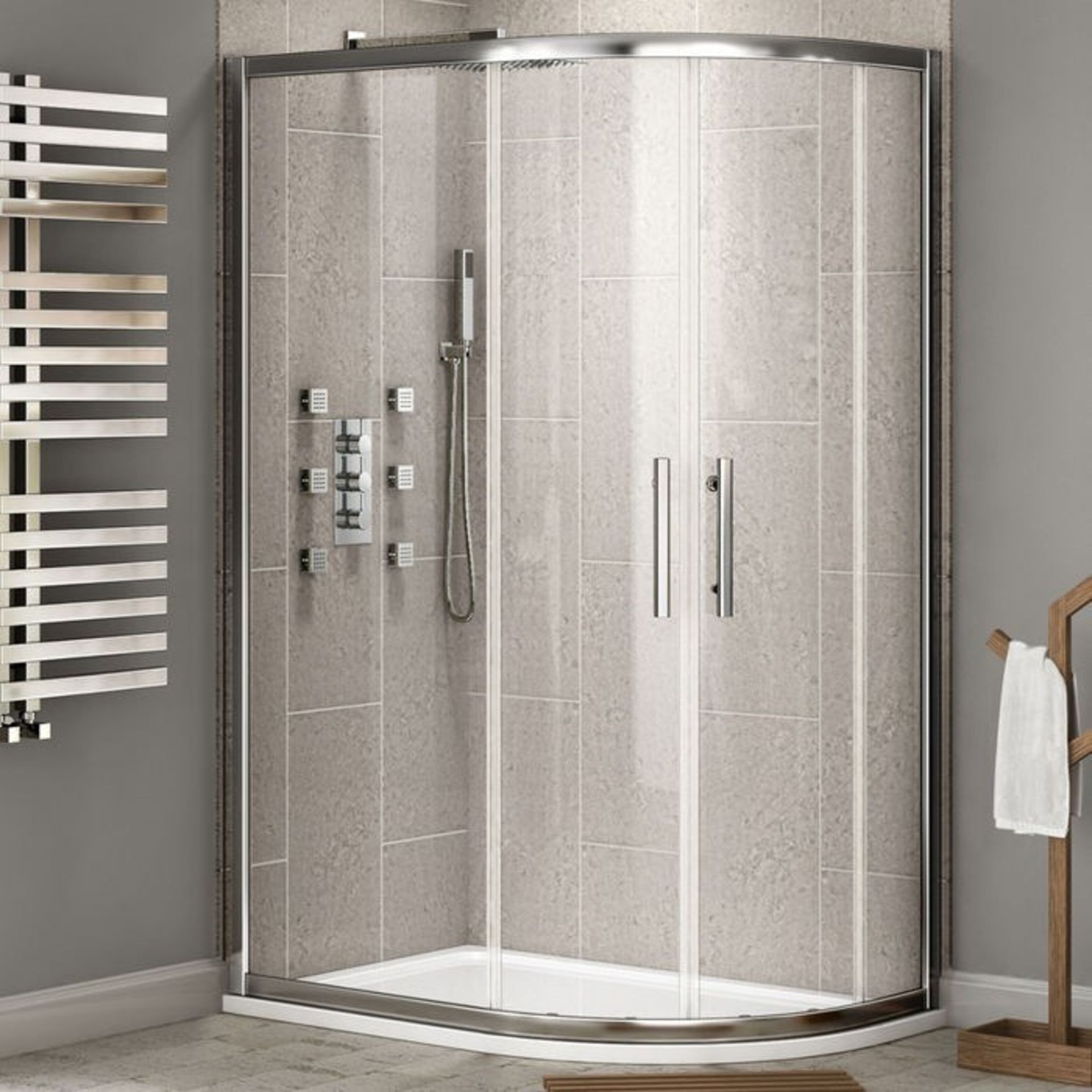 Twyfords 900x760mm - 8mm - Premium EasyClean Offset Quadrant Shower Enclosure - Reversible.RRP ...