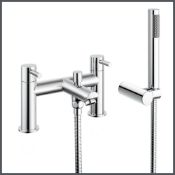 (XL130) Gladstone II Bath Mixing Crane with Hand Shower Chrome. Chrome dischrome solid brass 1...