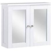 (XL86) Nicolina Double door White Mirror cabinet. Includes soft-close hinges. No more doors ban...
