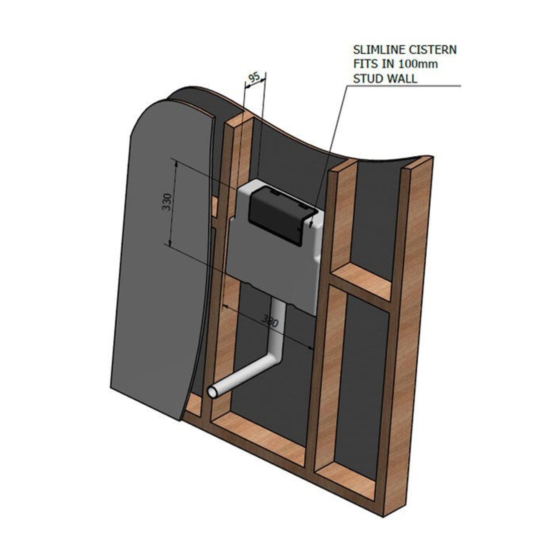 Slimline Concealed Cistern Slim Design suitable for cloakrooms As this unit is a slimline - Image 2 of 2