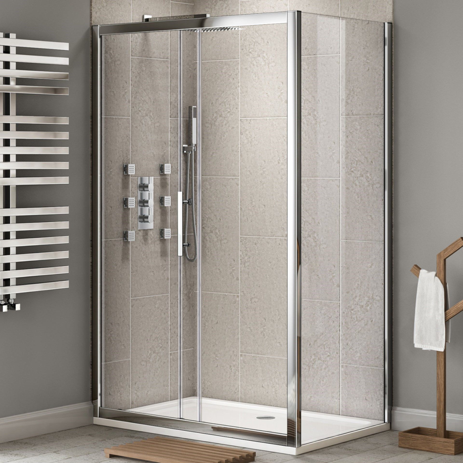 Twyfords 1400x800mm - Premium EasyClean Sliding Door Shower Enclosure. RRP £549.99.8mm EasyCle... - Image 3 of 3