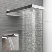 (XL12) 230x500mm STAINLESS Steel Waterfall rain shower. RRP £374.99. Two-function waterfall an...