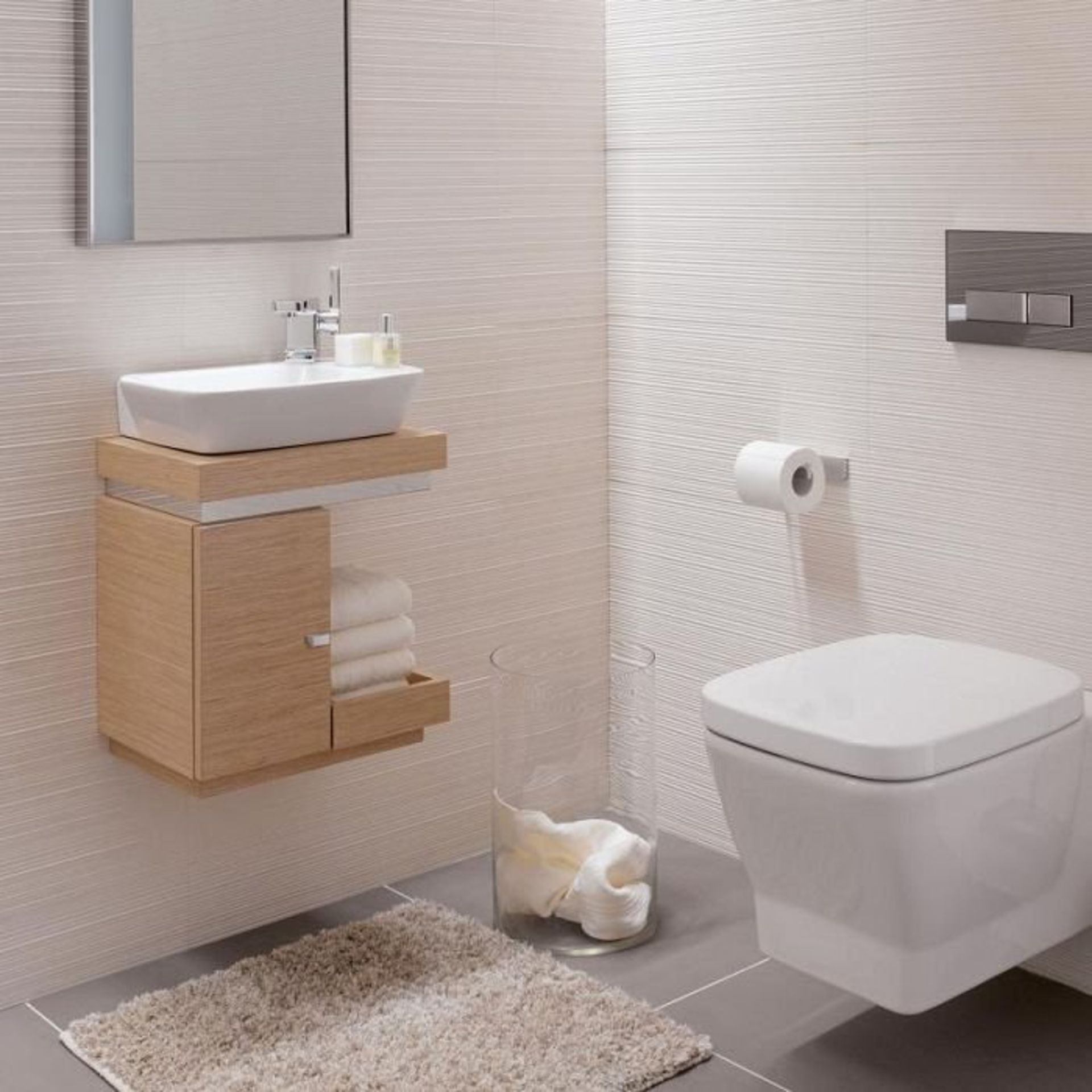 Keramag Silk Hand rinse Basin Vanity Unit with Storage. RRP £1,099.99. 816440. Comes complete ... - Image 3 of 3