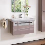 (XL89) 880mm Keramag Myday Vanity Unit. RRP £1,073.99. Comes complete with basin. Taupe High g...