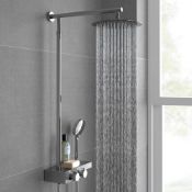 (XL146) 250mm Thermostatic SafeTouch Rain Shower Set Chrome Round - Ø 25 cm - With Hand Show...