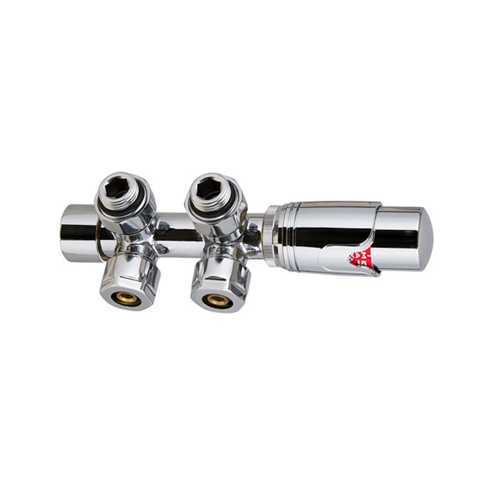 (PP1025) Central Connection Angled Radiator Valve in Chrome Manufactured with solid brass for ...