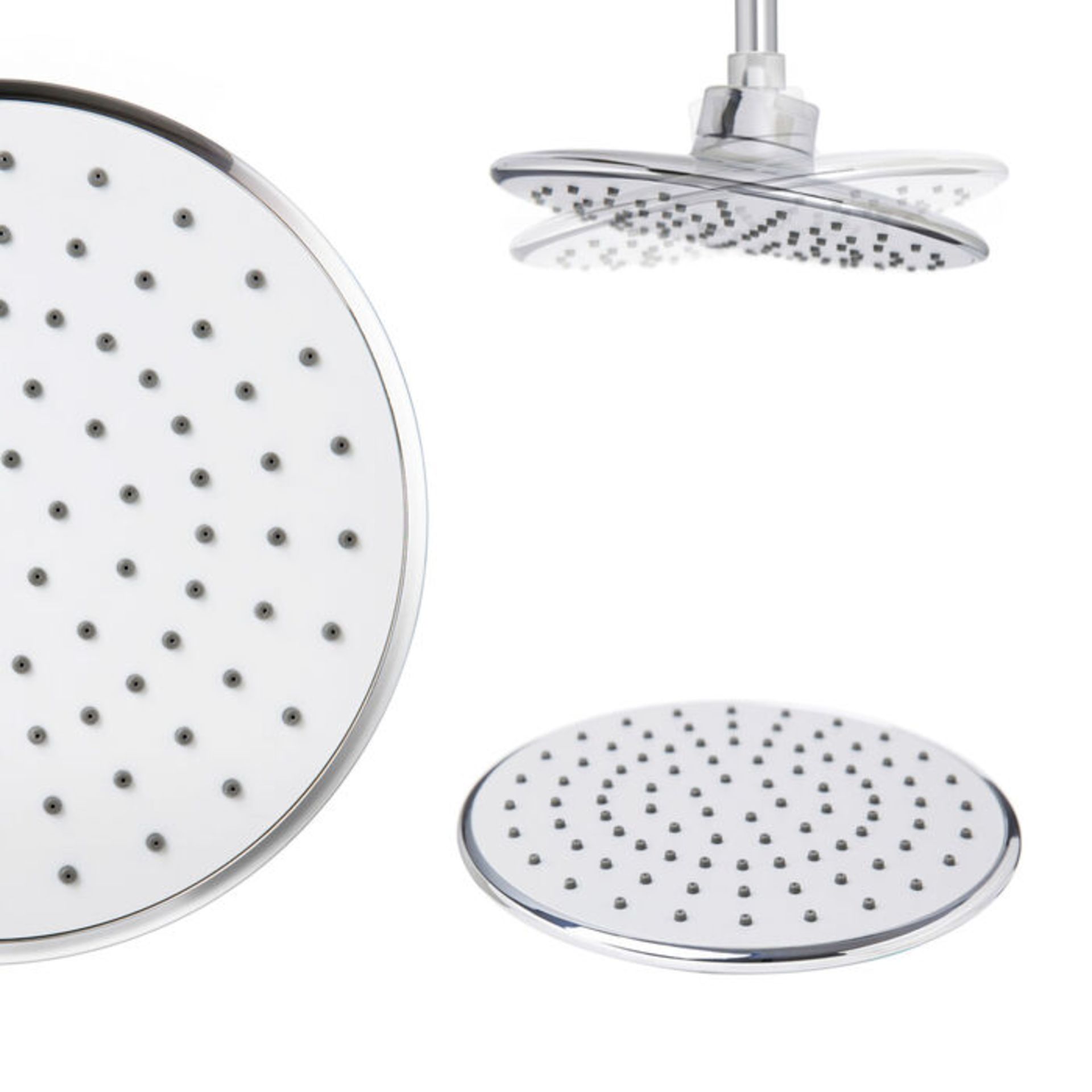 (EE1017) 200mm Round Shower Head. Solid metal structure Can be wall or ceiling mounted Featur...