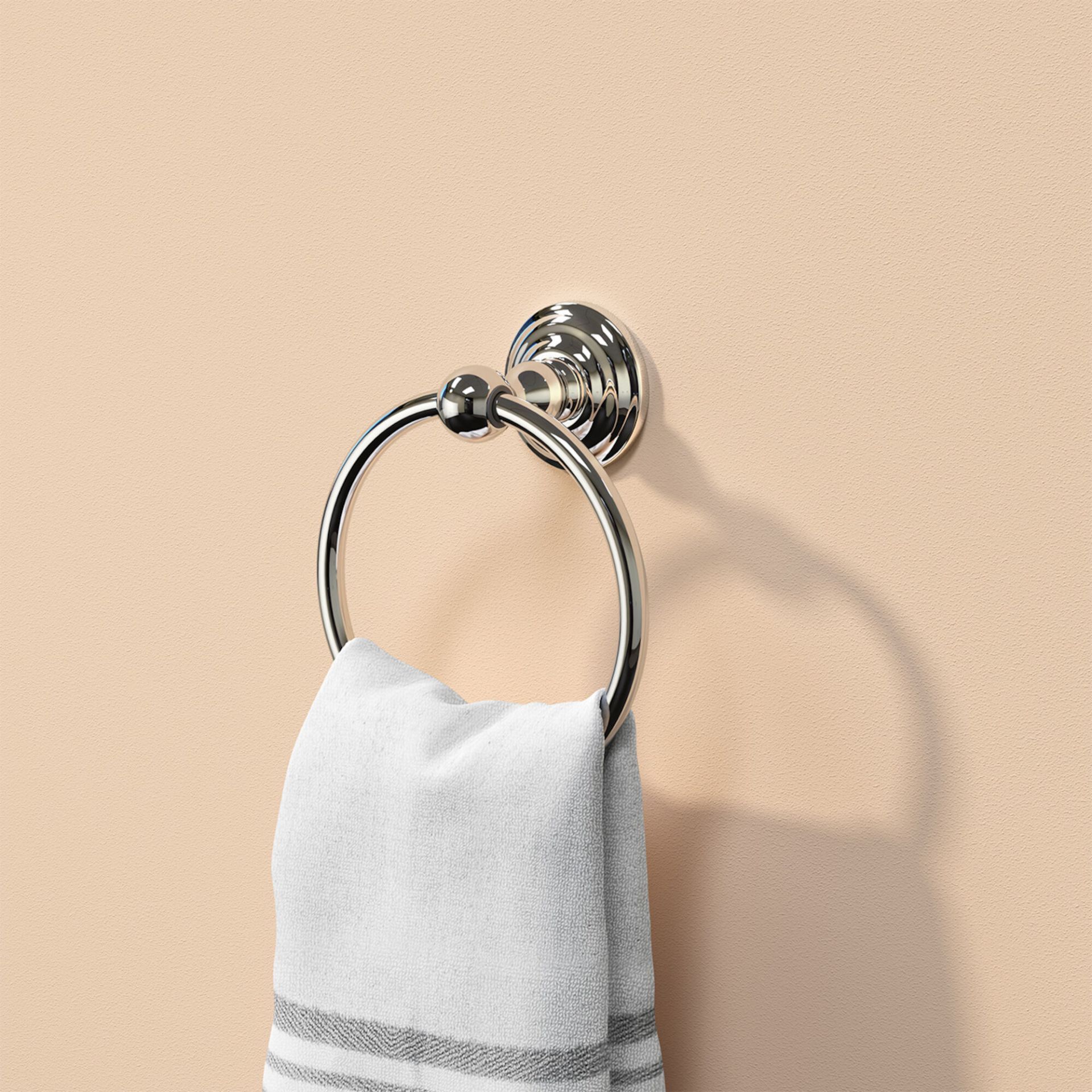(EE1019) York Towel Ring Finishes your bathroom with a little extra functionality and style M...