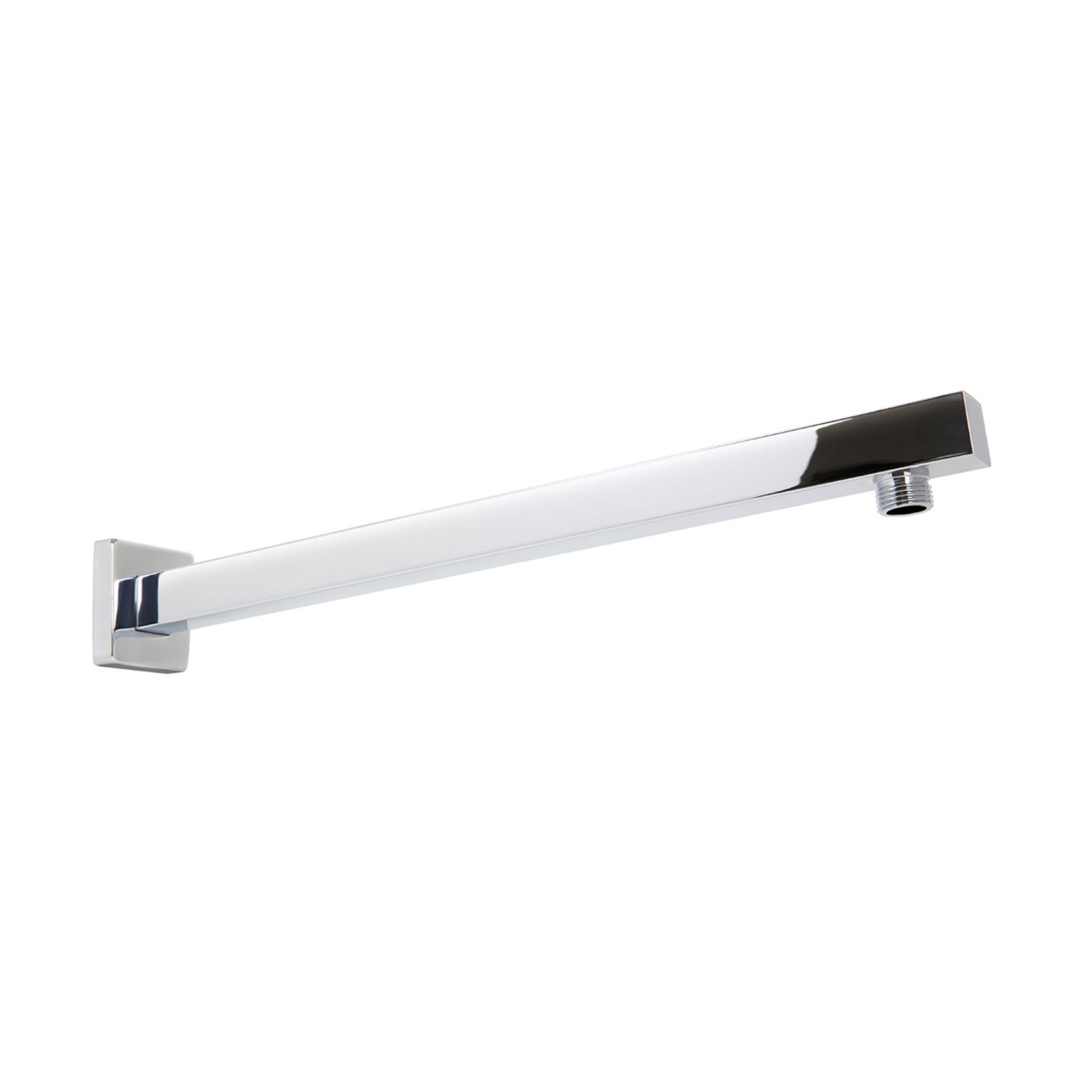(EE1021) Square Straight Wall Mounted Shower Arm Chrome plated solid brass Standard 1/2 inch ...