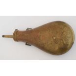 Large Copper Gunpowder Flask Marked US