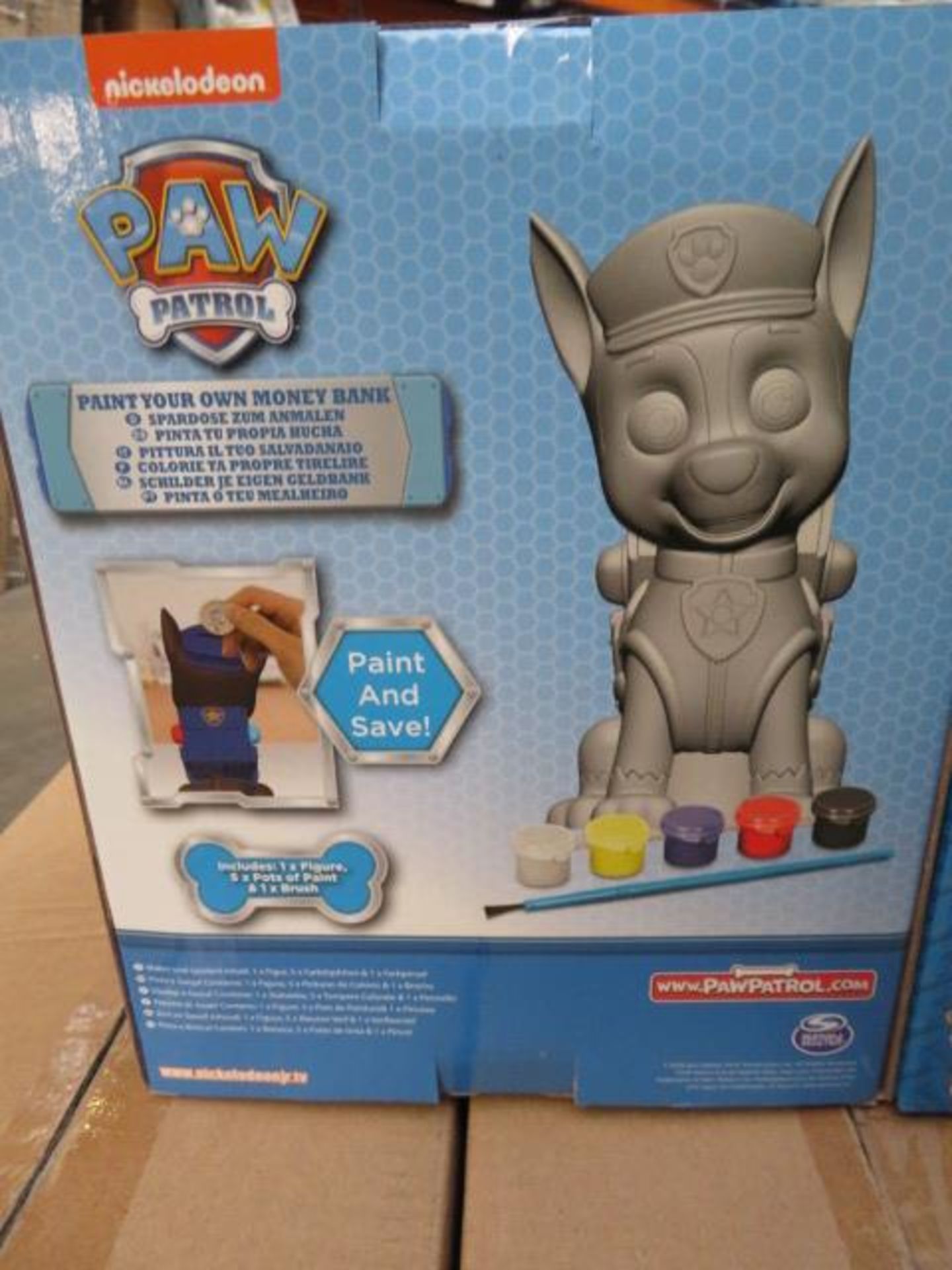 (28) PALLET TO CONTAIN 36 x BRAND NEW LARGE PAW PATROL PAINT YOUR OWN MONEY BANKS. PAINT & SAVE... - Image 3 of 3