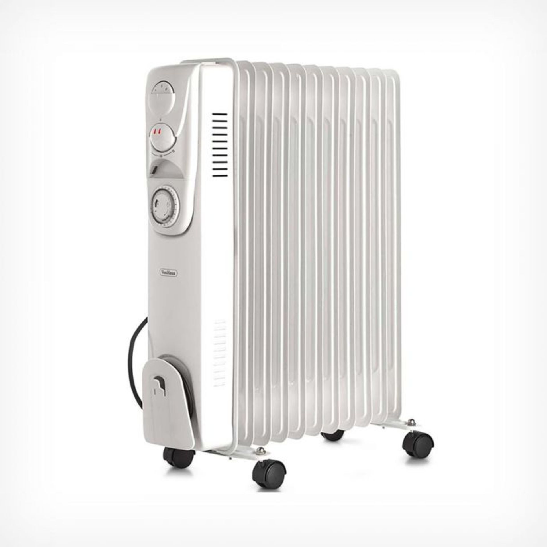 (T340) 11 Fin 2500W Oil Filled Radiator - White Suitable for areas up to 28 square metres 3 p... - Image 2 of 4