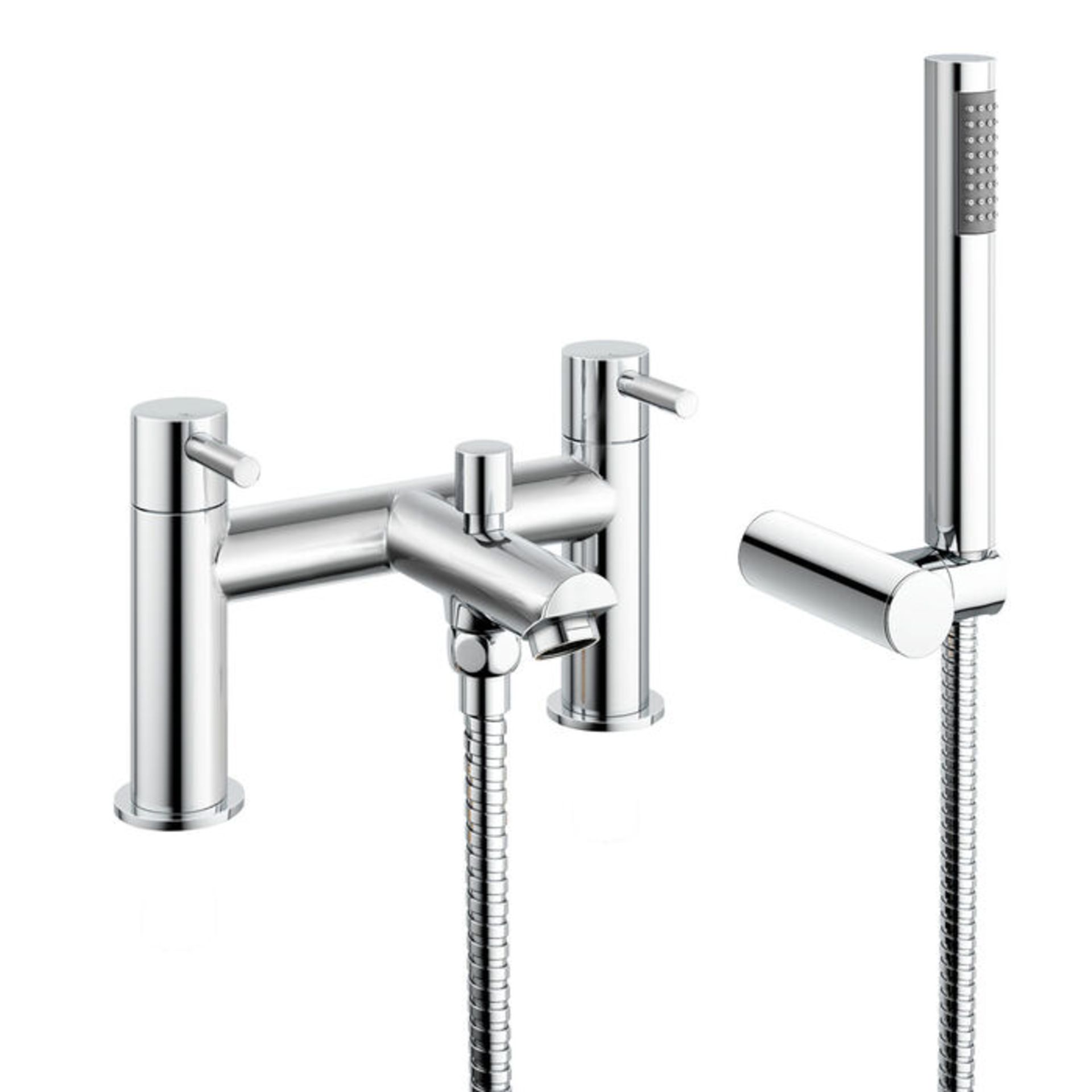 (AA1014) Bath Mixer Shower Tap & Handheld. Chrome plated solid brass 1/4 turn solid brass valv...