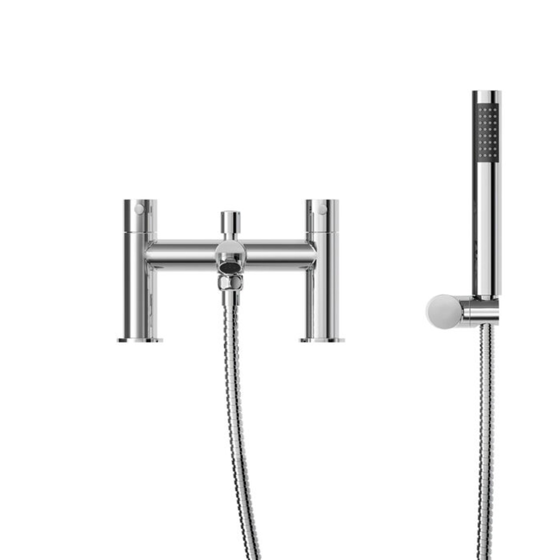 (AA1014) Bath Mixer Shower Tap & Handheld. Chrome plated solid brass 1/4 turn solid brass valv... - Image 2 of 2