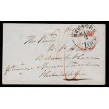 Barbados 1857 Envelope Addressed To Philadelphia “Paid/At/Bardoes”