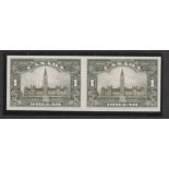 Canada 1929 $1 Imperf Plate Proof Horizontal Pair