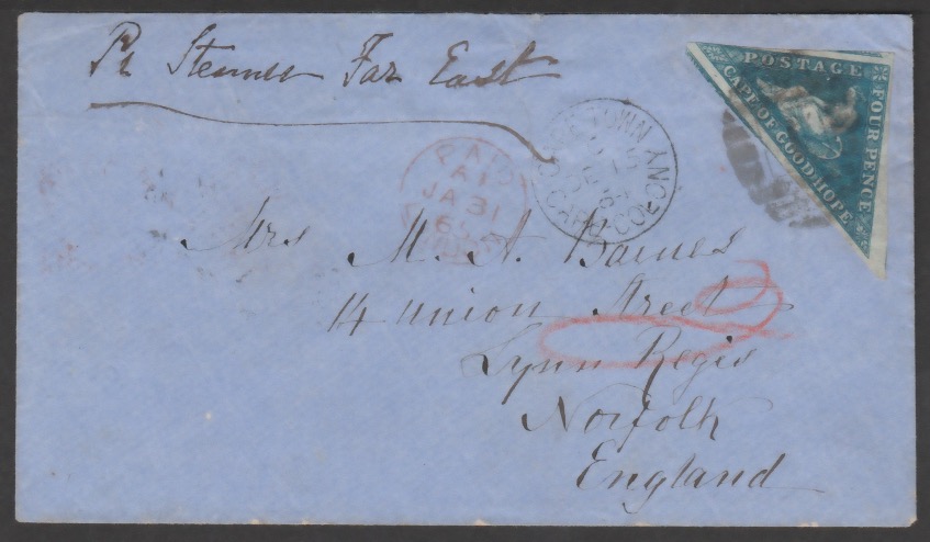 Cape Of Good Hope 1864 Cover To England