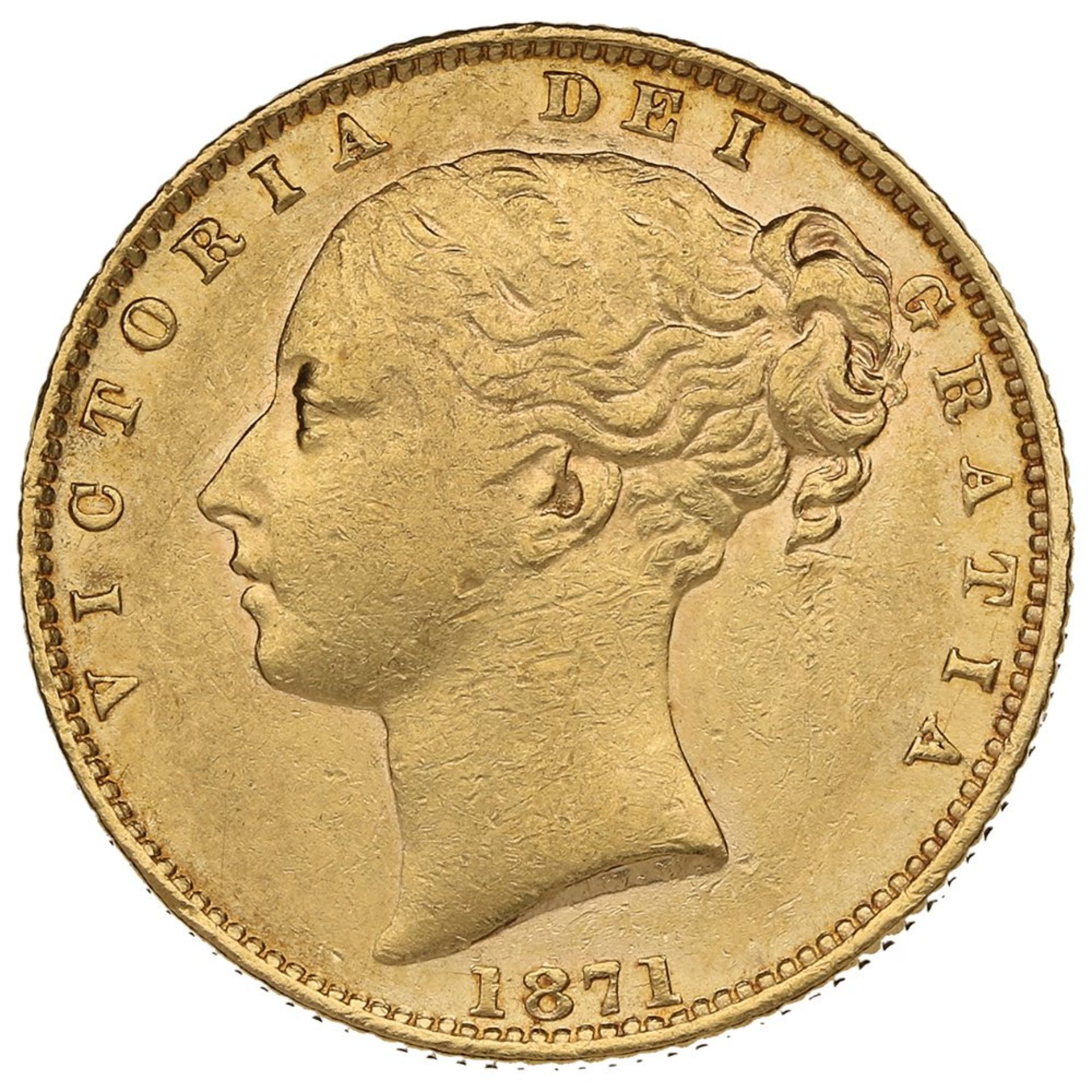 1871 - Queen Victoria - Gold Sovereign (Die 76)