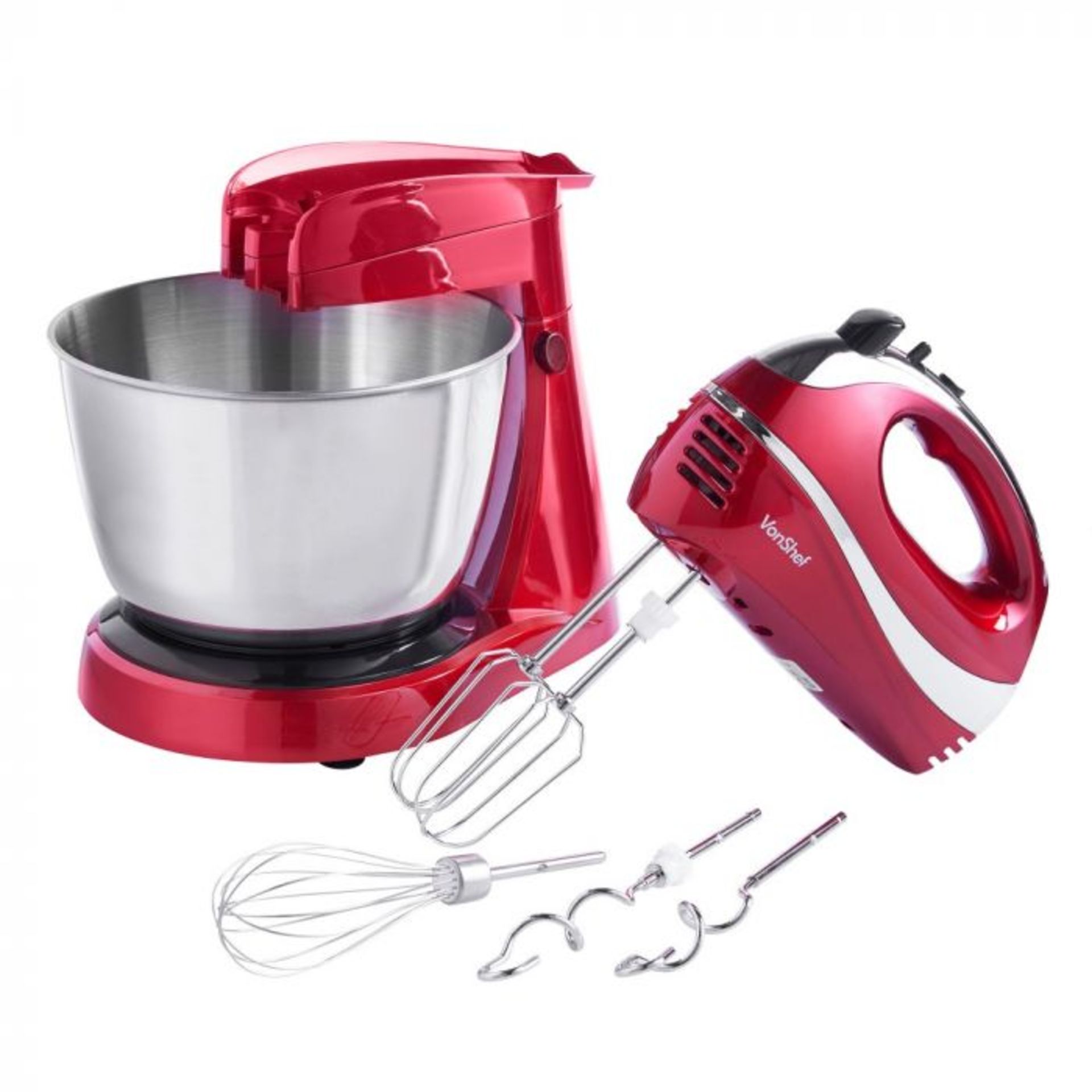 (V187) Red Hand & Stand Mixer The Red stand mixer and hand mixer is a must have kitchen applia... - Image 3 of 3