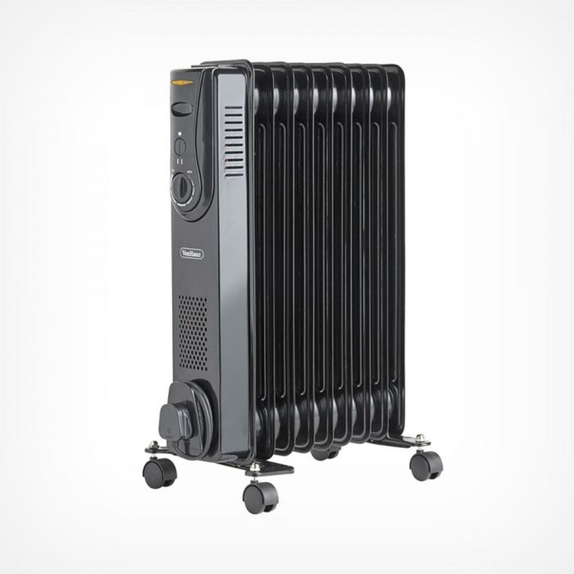 (V131) 9 Fin 2000W Oil Filled Radiator - Black Powerful 2000W radiator with 9 oil-filled fins ... - Image 2 of 3