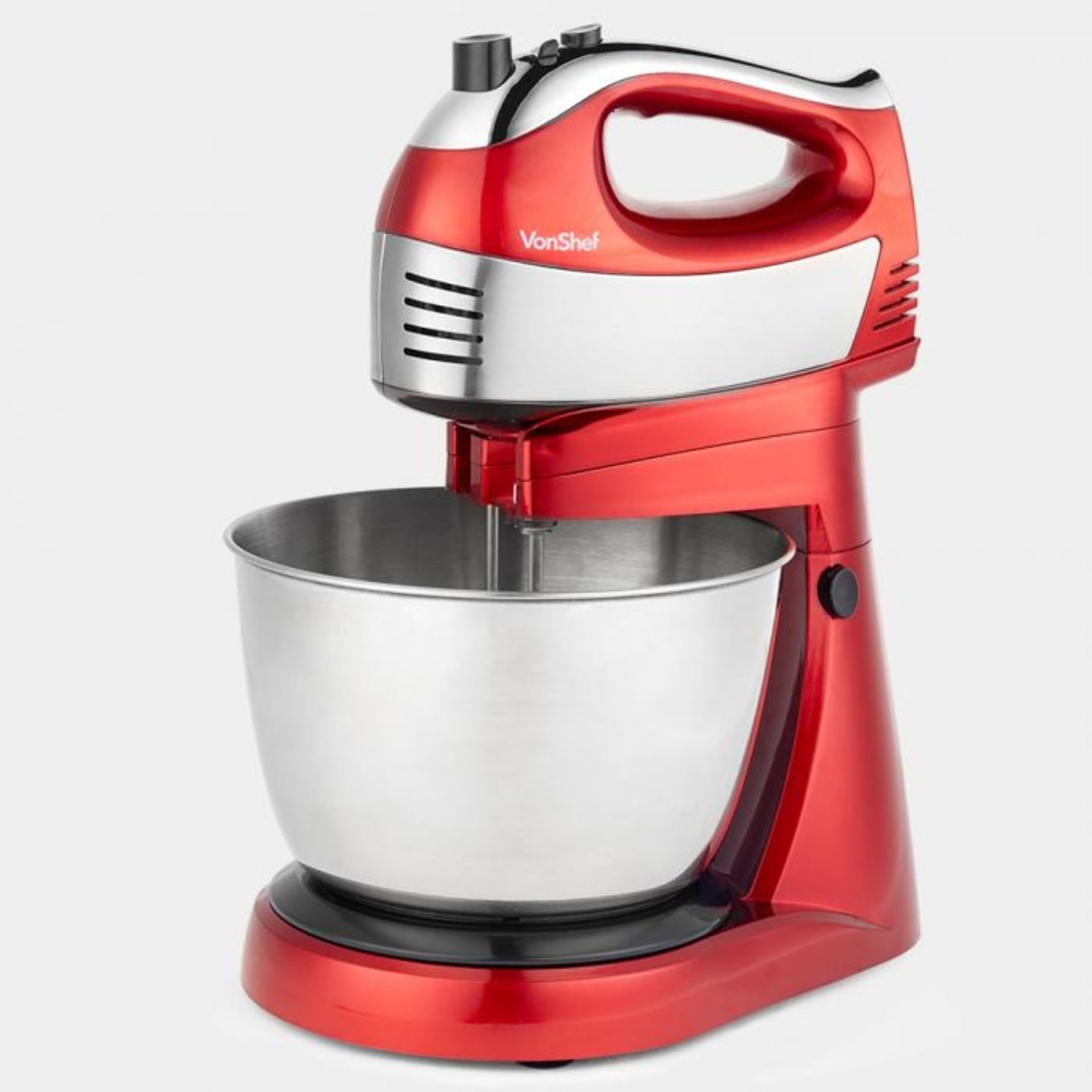 (V38) 400W 2 in 1 Hand & Stand Mixer This 2 in 1 appliance instantly converts from a stable st...