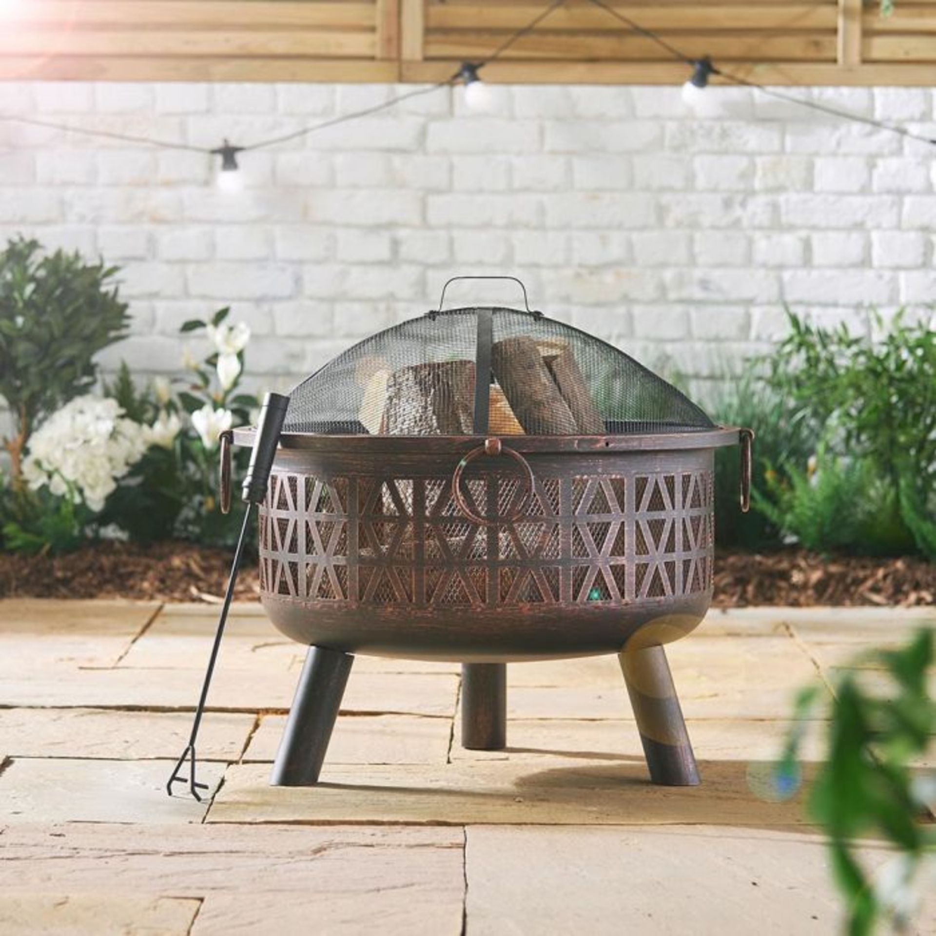 (V27) Geo Fire Pit Create a warm, inviting atmosphere to enjoy your garden even after the sun ... - Image 3 of 3