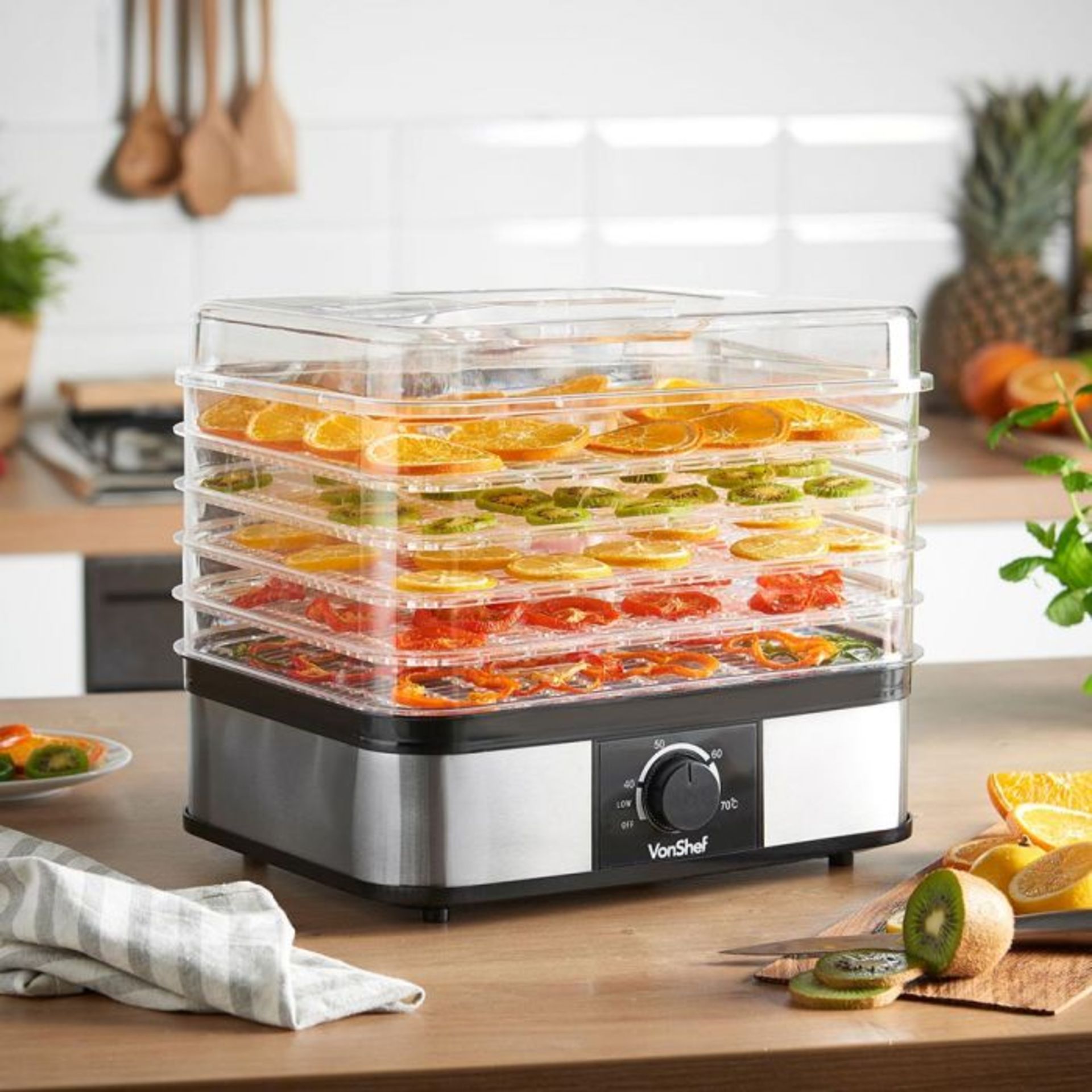 (V18) 5 Tier Food Dehydrator Dry and preserve fruits, meats, fish, vegetables, greens, herbs, ... - Image 2 of 2