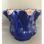 An Antique Victorian BRETBY Jardiniere Planter Vase Cobalt Blue 1191K Rd 523192