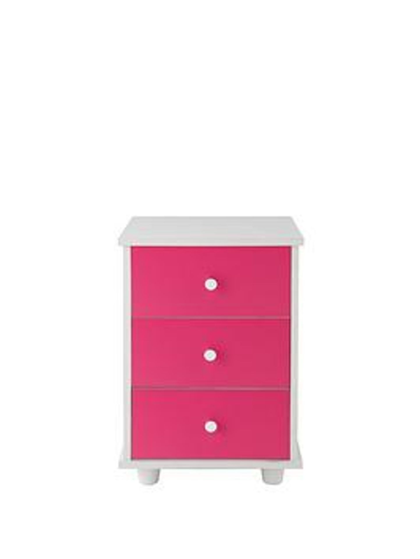 Boxed Item Miami 3 Drawers Bedside [Pink] 59X41X40Cm Rrp:£70.0